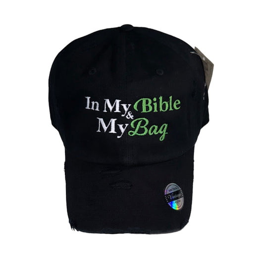 Limited Addition: IN MY BAG & MY BIBLE DISTRESSED HAT